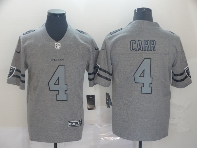 Men's Las Vegas Raiders Derek Carr #4 Gray Jersey